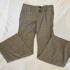 The Limited Women's Plaid Wide Leg Drew Fit Pants Size 4 Brown, Black And Blue